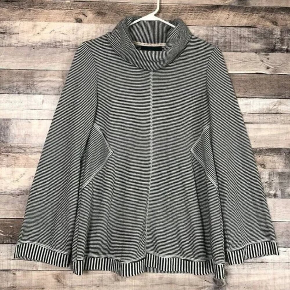 Anthropologie Maeve Tunic Size Small Striped Stretch Knit Turtleneck